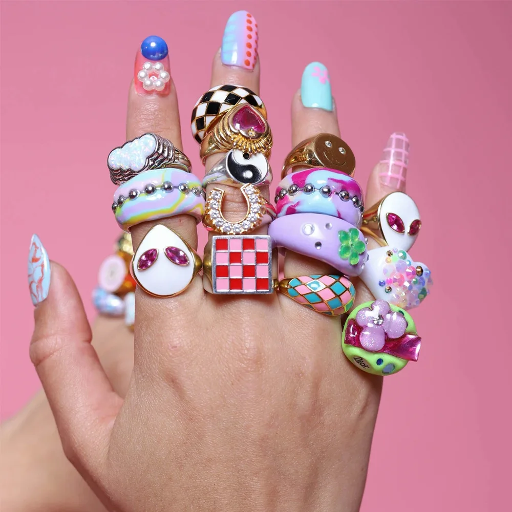 Fashion Colorful Sweety Oil Drop Geometric Spot Dice Women's Casual Ring, Silver color
Fashion Colorful Sweety Oil Drop Geometric Spot Dice Women's Casual Ring, Silver color