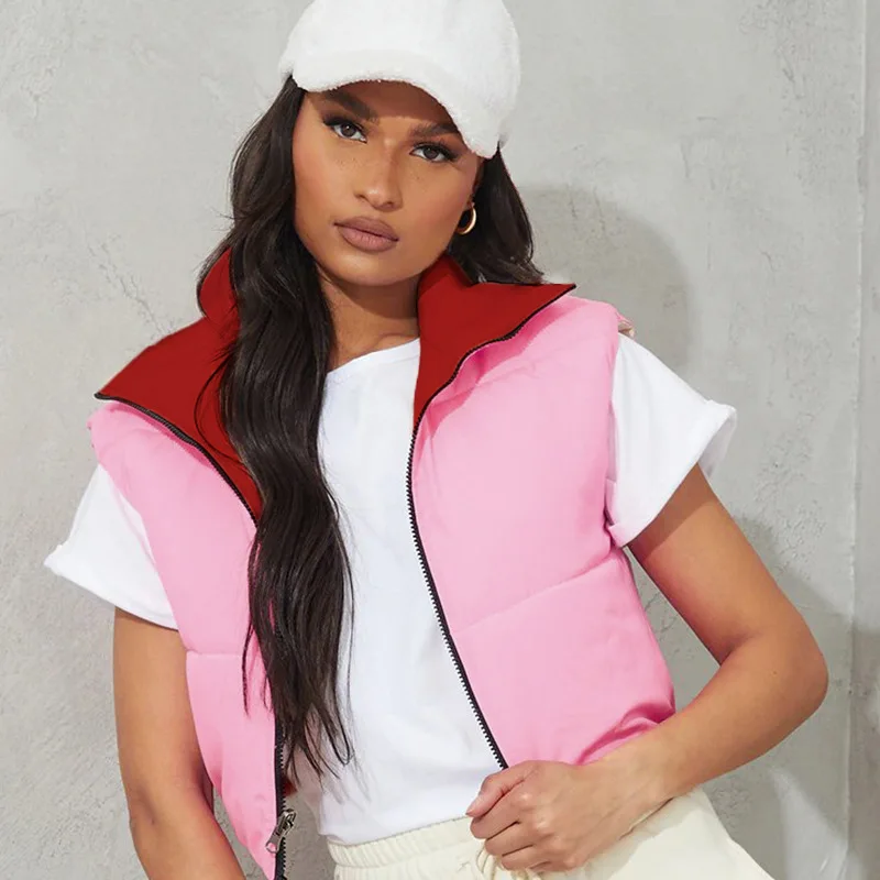 Hot Selling 2021 Winter Women Reversible Cotton Vest Parkas Sleeveless Bubble Jacket Coats, Customized color
Hot Selling 2021 Winter Women Reversible Cotton Vest Parkas Sleeveless Bubble Jacket Coats, Customized color