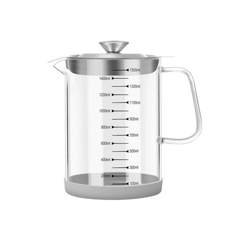 Oil filter pot gods kitchen household oil separator oil strainer large dregs storage jug with lid bottle glass, Clear
Oil filter pot gods kitchen household oil separator oil strainer large dregs storage jug with lid bottle glass, Clear