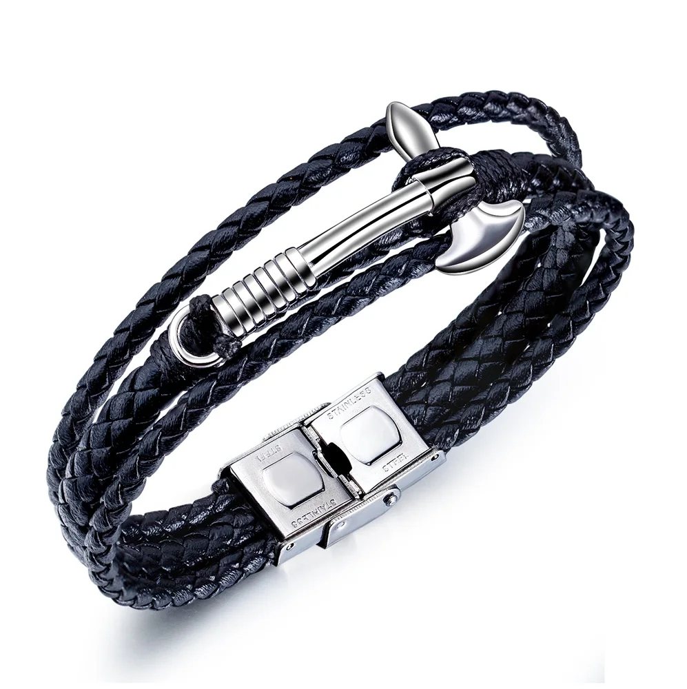 Fashion Multi Layer Weaving Hatchet Leather 316L Stainless Steel Bracelet Men, Silver;customized color
Fashion Multi Layer Weaving Hatchet Leather 316L Stainless Steel Bracelet Men, Silver;customized color