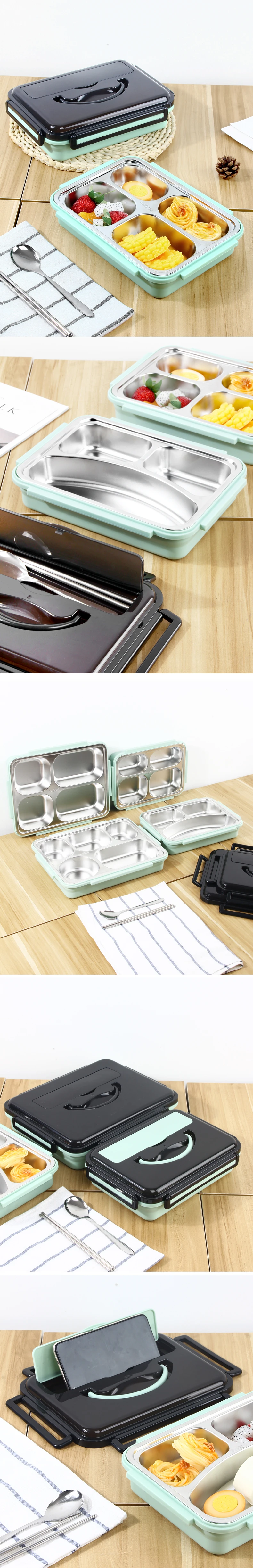 Portable stainless steel 304 lunch bento box for keeping fresh with PP lid