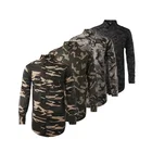 Full sleeve custom printed woven casual stylish army camouflage button down shirts cotton for men
