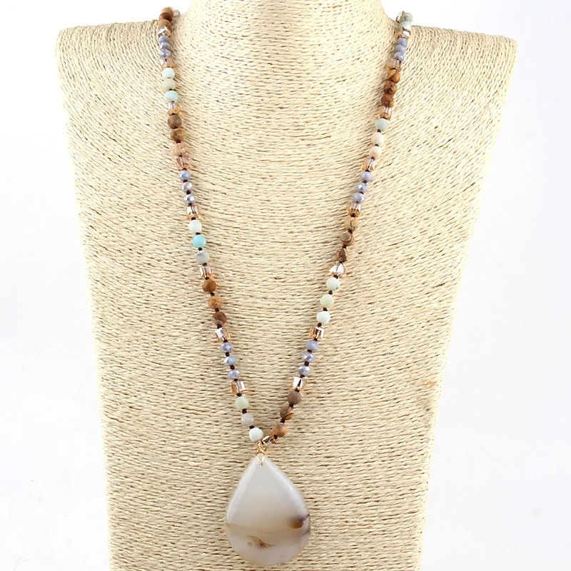 Fashion Knot Jewelry 8mm Natural Stone Crystal Glass Necklace Gemstone Drop Pendant Necklace
Fashion Knot Jewelry 8mm Natural Stone Crystal Glass Necklace Gemstone Drop Pendant Necklace