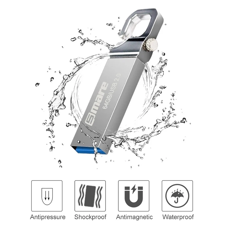 Smare C8 USB 2.0 Flash Drives 64GB Metal Memorias Pendrive 16GB 32GB Memory Sticks Pen Drive 128GB Custom Logo USB Stick