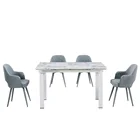 Extendable Fashionable Marble Tempered Glass Dining Room Table for Modern Furniture Home Use