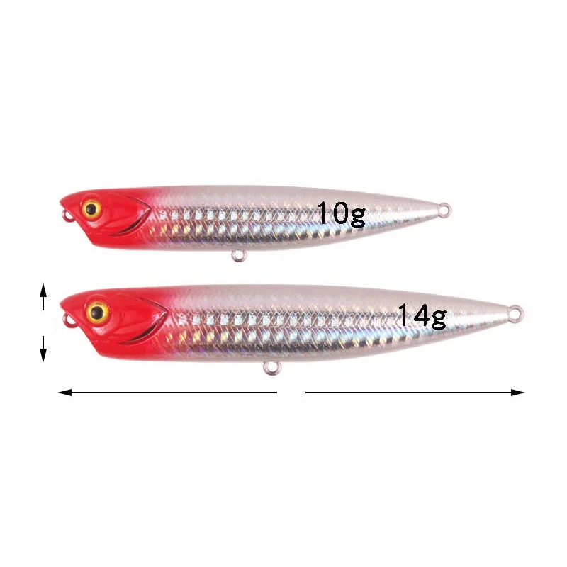 Outdoor long-range freshwater floating pencil hard bait ABS material for bass fishing lures hard pencil, 5 colors
Outdoor long-range freshwater floating pencil hard bait ABS material for bass fishing lures hard pencil, 5 colors