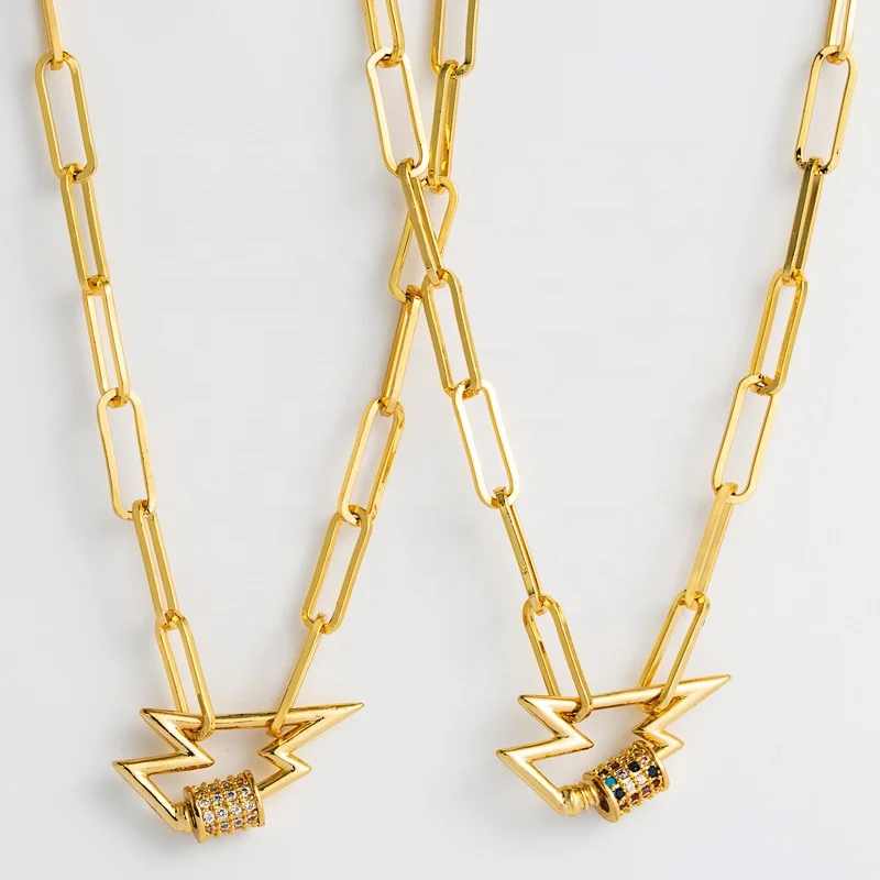 Hot Sale Hip Hop Punk Lightning Pendant Necklace Personality Cuba Chain Micro Inlaid Zirconia Necklace, As pics
Hot Sale Hip Hop Punk Lightning Pendant Necklace Personality Cuba Chain Micro Inlaid Zirconia Necklace, As pics