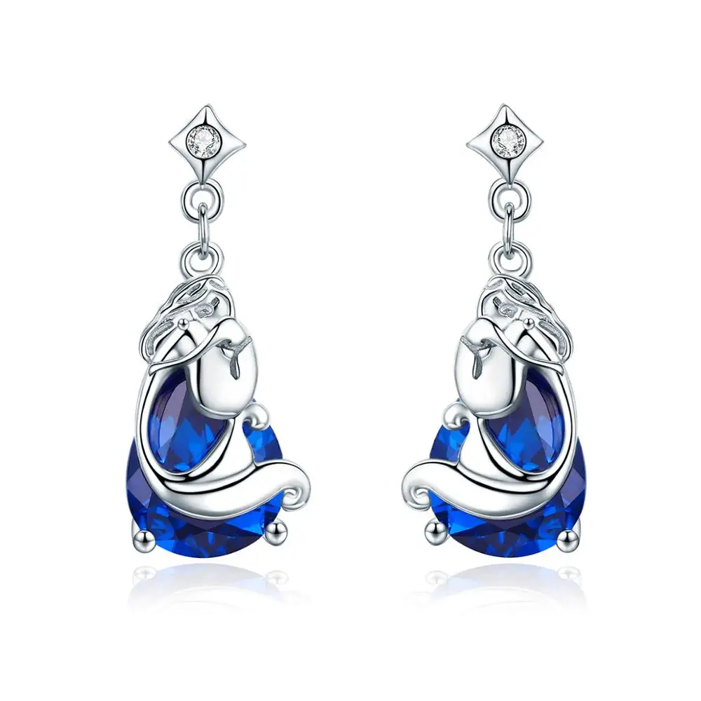 Hot Sale 925 Sterling Silver Mermaid Eardrop High Grade Sea Blue Crystal Drop Earrings For Women
Hot Sale 925 Sterling Silver Mermaid Eardrop High Grade Sea Blue Crystal Drop Earrings For Women