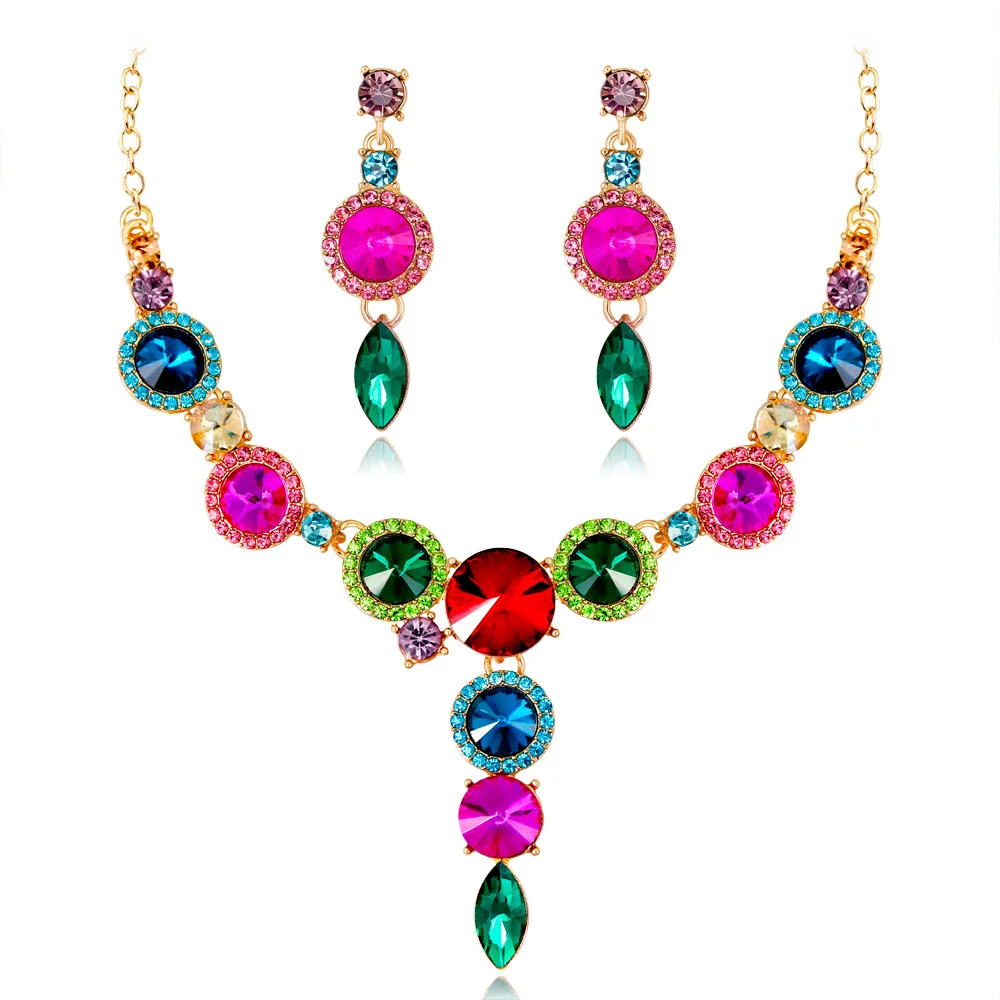 Luxury Gold Necklace Drop Dangle Earrings Green Red White Colorful Blue Jewelry Set for Women
Luxury Gold Necklace Drop Dangle Earrings Green Red White Colorful Blue Jewelry Set for Women