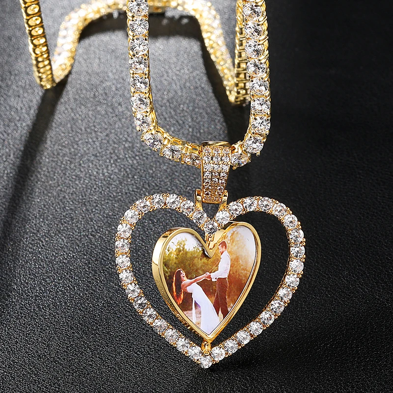 Wholesale Heart shape Photo Rotate Memory Pendant Customer Made For Women Fashion Hip Hop Jewelry, 24k gold
Wholesale Heart shape Photo Rotate Memory Pendant Customer Made For Women Fashion Hip Hop Jewelry, 24k gold