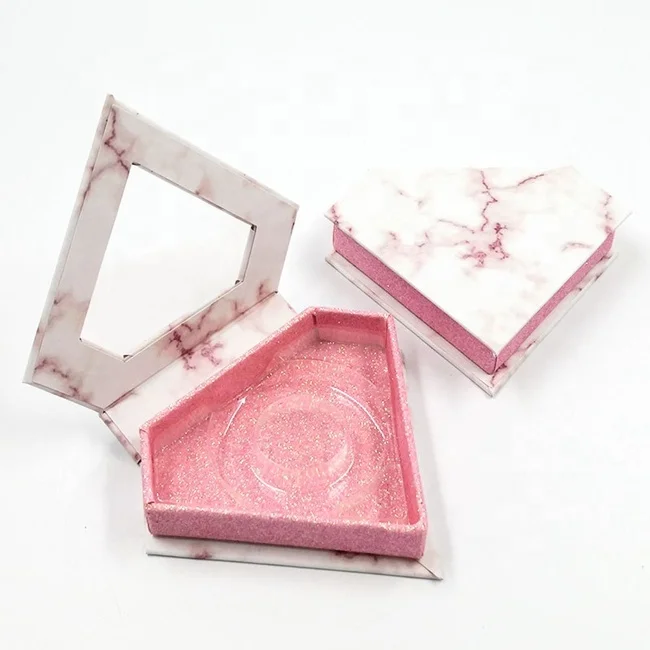 Empty private label eyelash packaging box diamond shaped packaging marble eyelash box with window
Empty private label eyelash packaging box diamond shaped packaging marble eyelash box with window