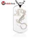 Popular shinny gold pendant necklace chain gift dog tag for girls