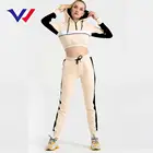 Hot sell comfortable long sleeve fashion jogger sweat suit women fleece sport gym tracksuit set