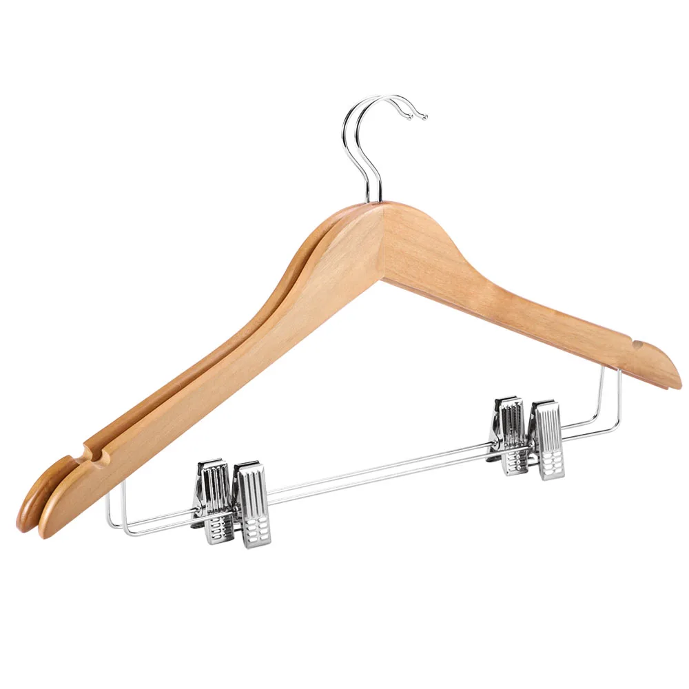 Wholesale Clothing Pants Clip Wooden Suit Coat Clothes Hangers Hotel Hanger With Clip, Nature
Wholesale Clothing Pants Clip Wooden Suit Coat Clothes Hangers Hotel Hanger With Clip, Nature