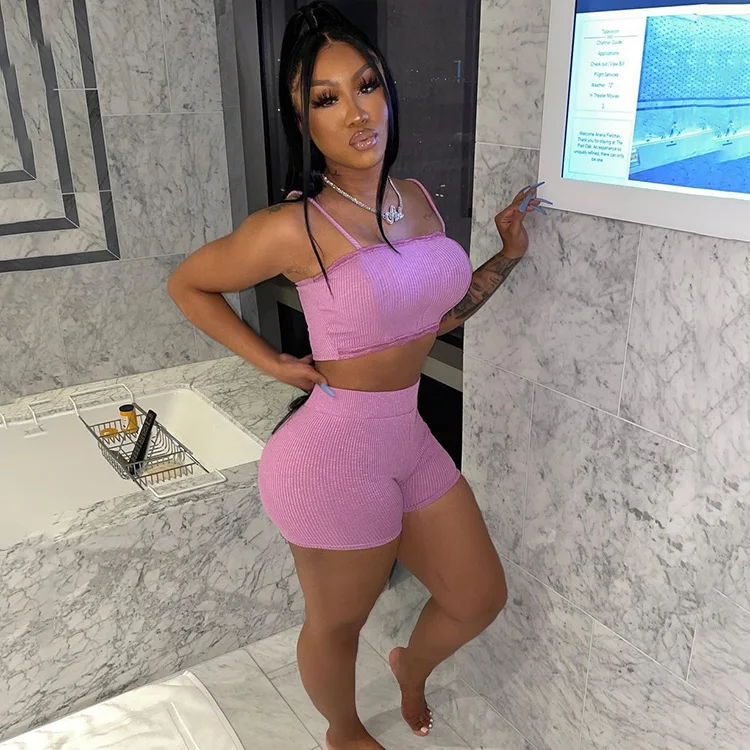 Adorable Solid Cropped Top And Short Set Spaghetti Strap Boat Neck Sleeveless Top With Skinny Elastic Hot Short Outfit -SM, Pink
Adorable Solid Cropped Top And Short Set Spaghetti Strap Boat Neck Sleeveless Top With Skinny Elastic Hot Short Outfit -SM, Pink