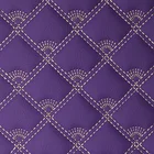 Embroidery Quilted Diamond Stitching Leather for Sofa Making E056