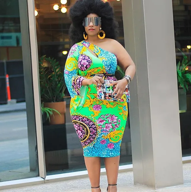 Summer 2021 Women Vintage Printed Inclined Shoulder Plus Size Apparel Fall Dresses African Kitenge Dress Womens Clothing Designs, Green
Summer 2021 Women Vintage Printed Inclined Shoulder Plus Size Apparel Fall Dresses African Kitenge Dress Womens Clothing Designs, Green