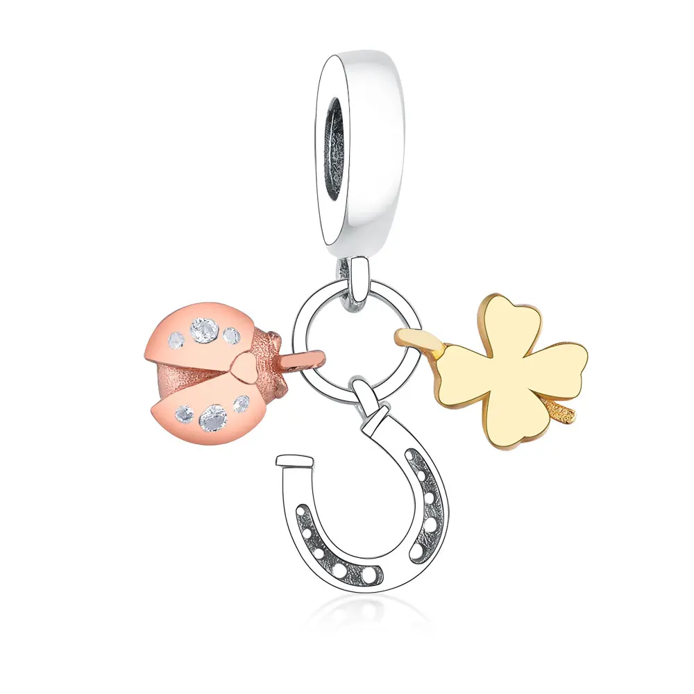 New 925 Sterling Silver Beads Clover Rose Gold Color Ladybug Pendant Beads Charms Fit Original Pandora Charms Bracelet Jewelry
New 925 Sterling Silver Beads Clover Rose Gold Color Ladybug Pendant Beads Charms Fit Original Pandora Charms Bracelet Jewelry