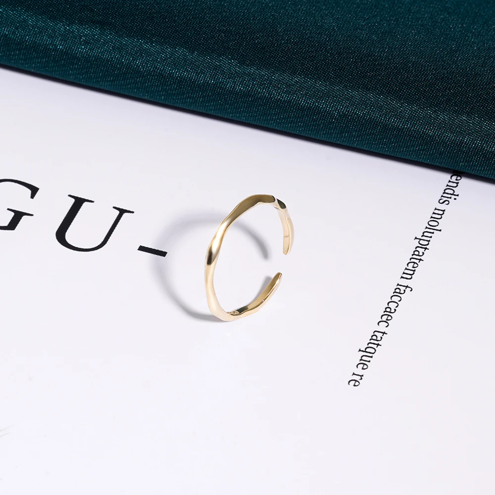 Famous Designer Design Jewelry 925 Sterling Silver 18k Gold Plated Fine Irregular Waves Open Adjustable Size Rings For Women
Famous Designer Design Jewelry 925 Sterling Silver 18k Gold Plated Fine Irregular Waves Open Adjustable Size Rings For Women