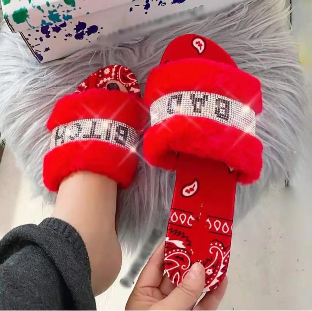 Wholesale furry ladies slippers autumn plush ladies printing color embroidery one-word fluffy slippers, As photo
Wholesale furry ladies slippers autumn plush ladies printing color embroidery one-word fluffy slippers, As photo