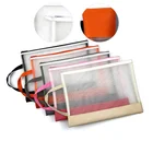 custom portable clear document leather zipper file folder bag a4