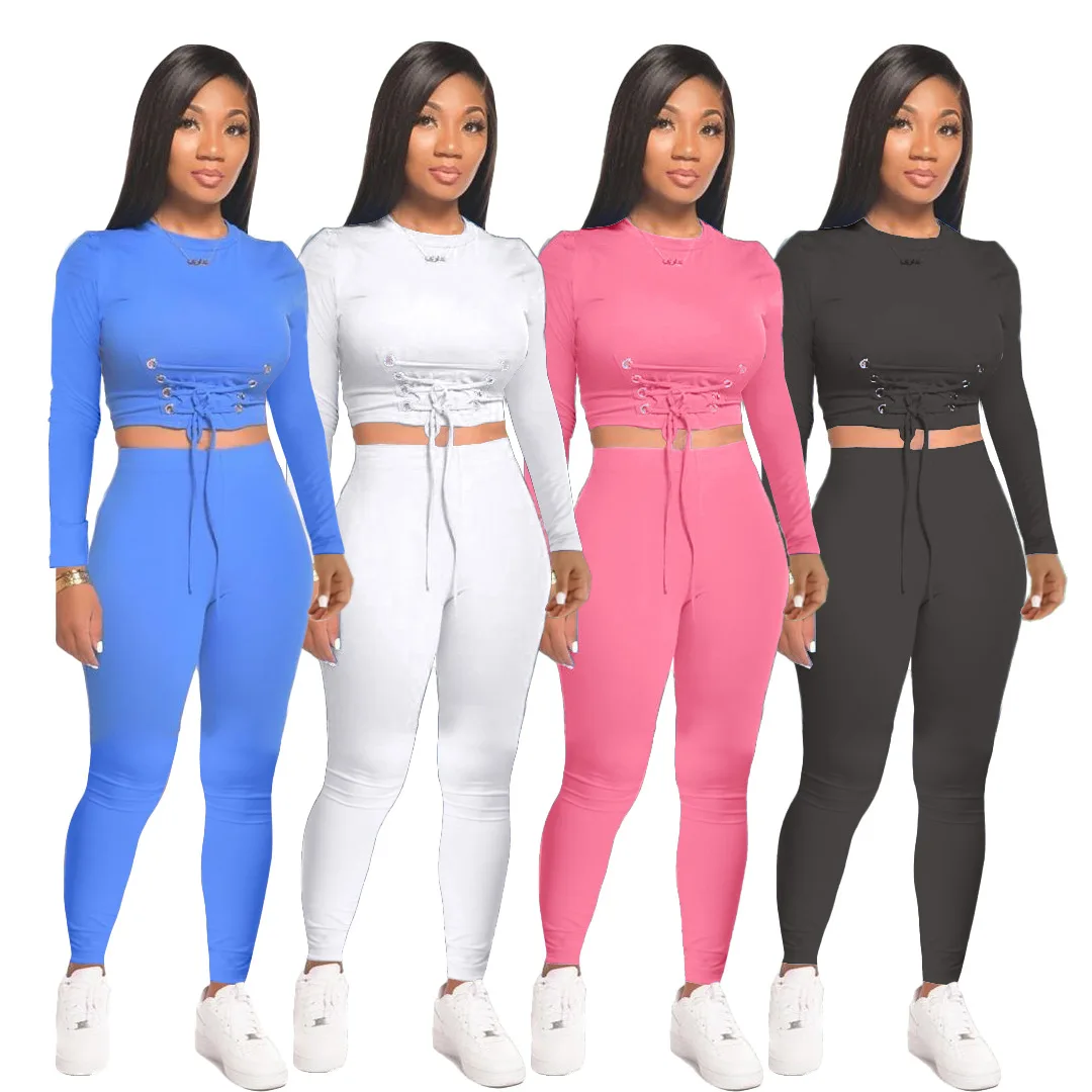 2020 Fall Clothing for Women Jogging Suits Wholesale 2 Piece Set Women Tracksuits Bandage Outfits Womens Two Pieces
2020 Fall Clothing for Women Jogging Suits Wholesale 2 Piece Set Women Tracksuits Bandage Outfits Womens Two Pieces