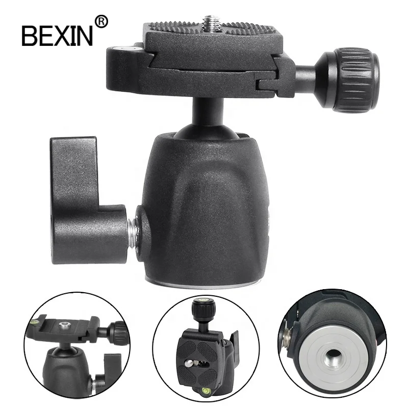 

BEXIN H26 quick release ball head 360 degrees rotation Swivel tripod ball head For DSLR Camera Stand Tripod Head adapter mount