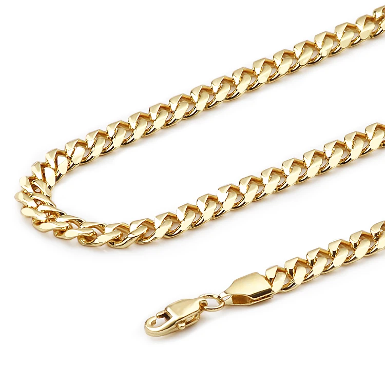 stainless steel 18k gold filled curb cuban chain link gold