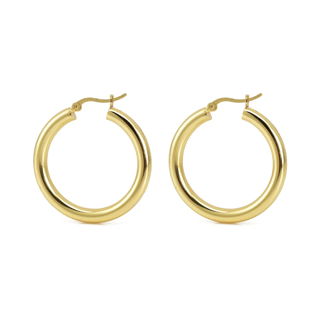 Fashionable Trendy 20mm 925 Silver Gold Plated Minimalist Hoop Earrings Chunky Hollow Circle Gold Hoop Earrings For Women, Sliver/gold as you required
Fashionable Trendy 20mm 925 Silver Gold Plated Minimalist Hoop Earrings Chunky Hollow Circle Gold Hoop Earrings For Women, Sliver/gold as you required