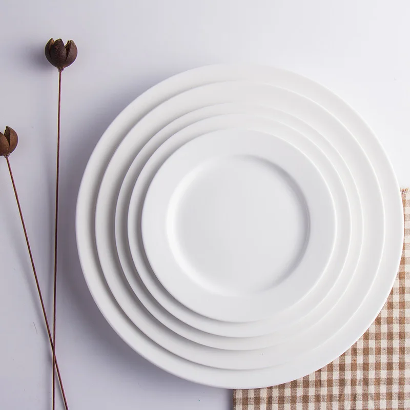 HY Plain white bone China plate Set the table in the hotel restaurant plain white western food steak plate Round plate
HY Plain white bone China plate Set the table in the hotel restaurant plain white western food steak plate Round plate