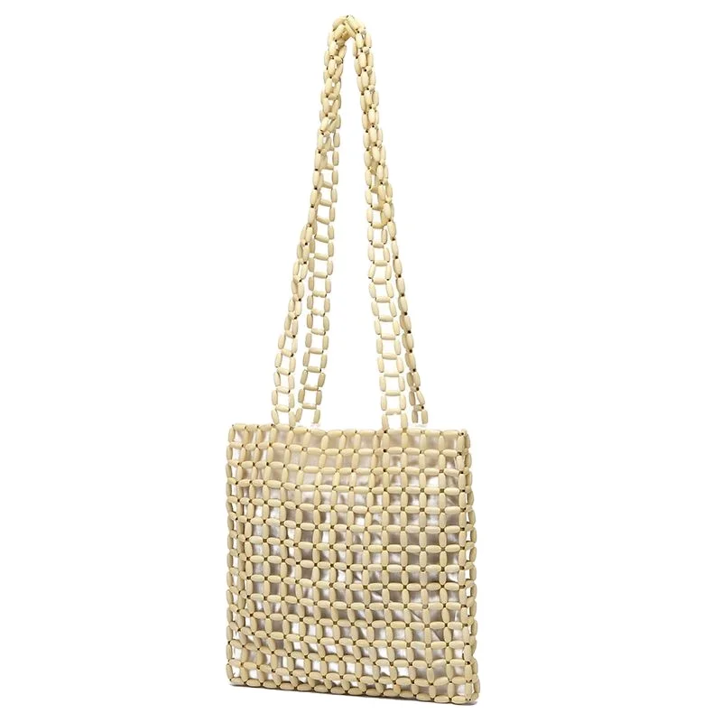 Handmade Wooden Bead Shoulder portable Bag Women Woven Bead Crossbody Bag, Coffee.beige.brown
Handmade Wooden Bead Shoulder portable Bag Women Woven Bead Crossbody Bag, Coffee.beige.brown