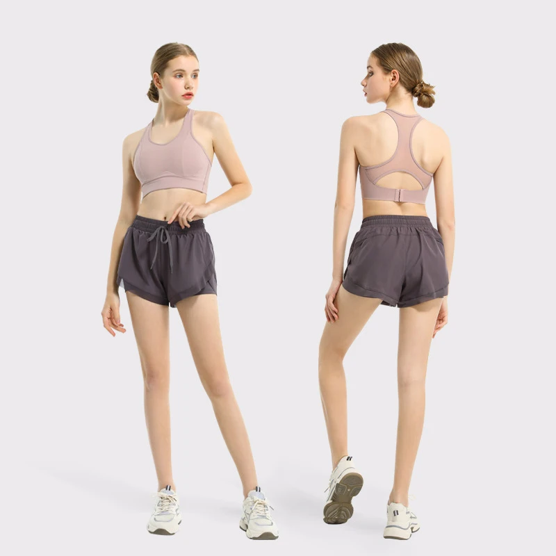 Yoga clothing suit mesh stitching sports underwear fake two-piece shorts suit, Picture
Yoga clothing suit mesh stitching sports underwear fake two-piece shorts suit, Picture
