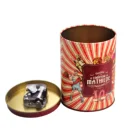 custom round emboss cookie metal music tin box gift tins christmas tin music box