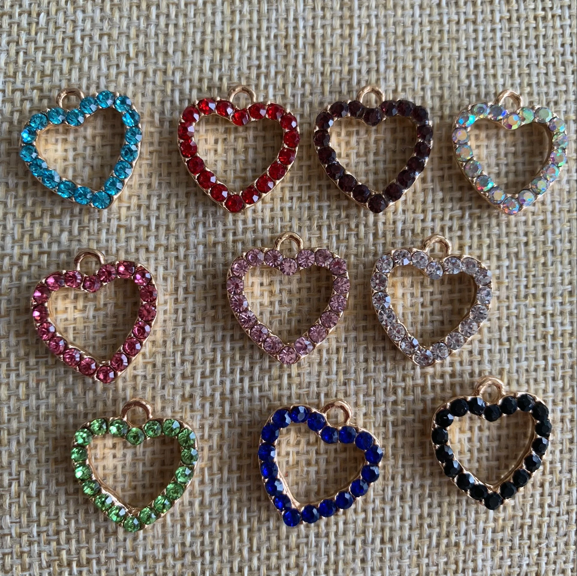 classic rhinestone heart charms hollow heart charms with crystals DIY metal alloy crystal heart charms for bracelet
classic rhinestone heart charms hollow heart charms with crystals DIY metal alloy crystal heart charms for bracelet