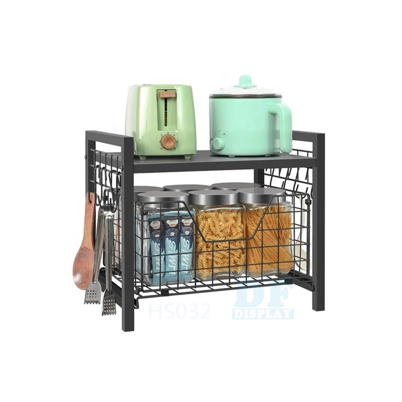 HS032 Kitchen Cabinet Organizer Basket Spice Rack organizer Pots Pans Countertop Storage rack, Silver grey
HS032 Kitchen Cabinet Organizer Basket Spice Rack organizer Pots Pans Countertop Storage rack, Silver grey
