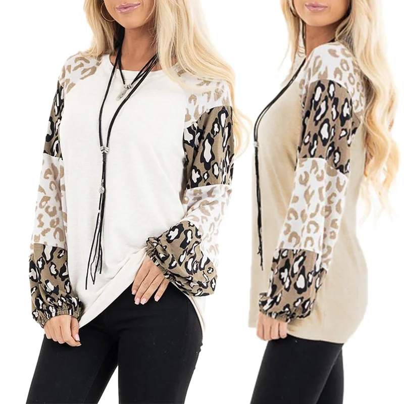 2021 Wholesale Women Top Beige Leopard Print T Shirts Bubble Sleeve Women Top, Customized floral printed blouse
2021 Wholesale Women Top Beige Leopard Print T Shirts Bubble Sleeve Women Top, Customized floral printed blouse