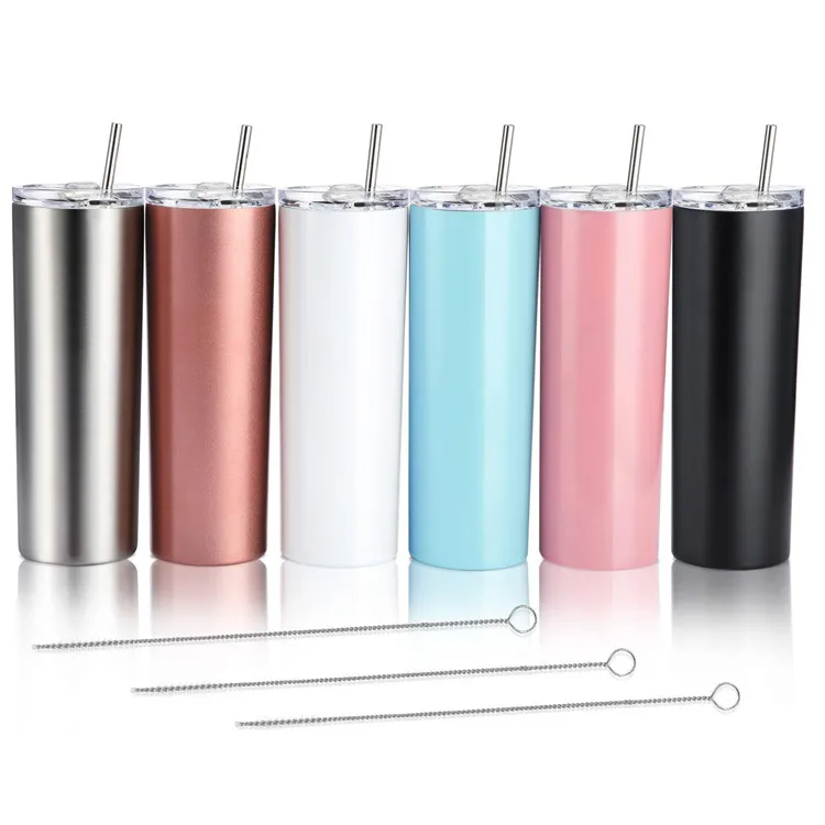 Whole Slaes Promotion 20 30 Ounce Silver Powder Coated Straight Sided Leak Proof Straw Skinny Tumblers Cups In Bulk with Box
Whole Slaes Promotion 20 30 Ounce Silver Powder Coated Straight Sided Leak Proof Straw Skinny Tumblers Cups In Bulk with Box