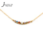 Gift Chain Jewelry Chains Colored Necklace Fashion 18k Gold Clavicle Chain Color Crystal Jewelry Necklace