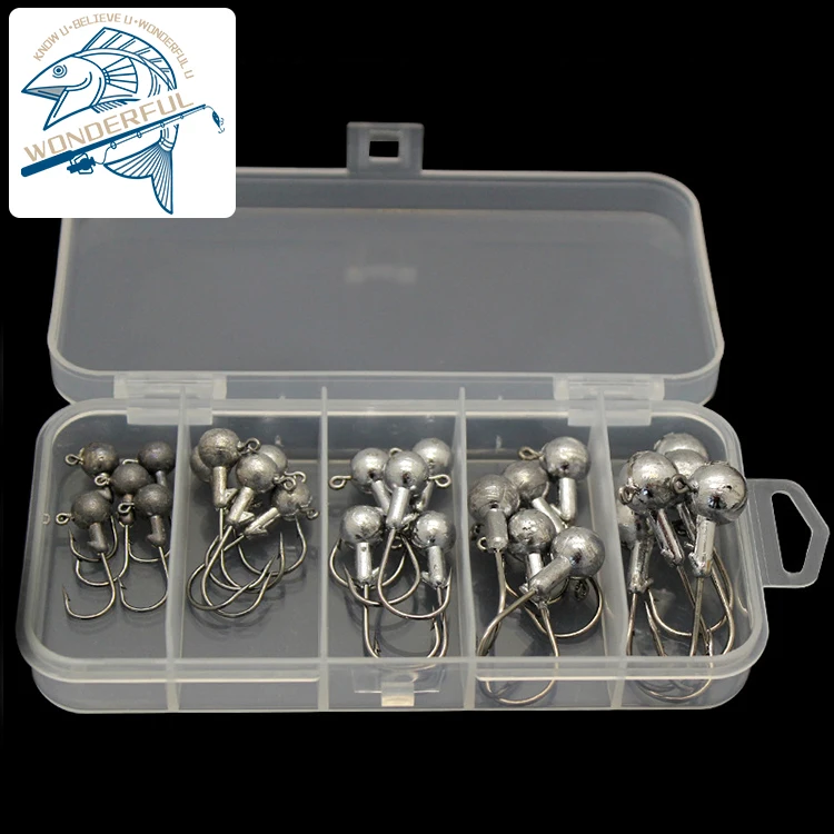 Factory Wholesale 26pcs Barbed Overturned Strong Round Bend Jigging Lead Head Fishing Single Hook Set With Box, Silver
Factory Wholesale 26pcs Barbed Overturned Strong Round Bend Jigging Lead Head Fishing Single Hook Set With Box, Silver