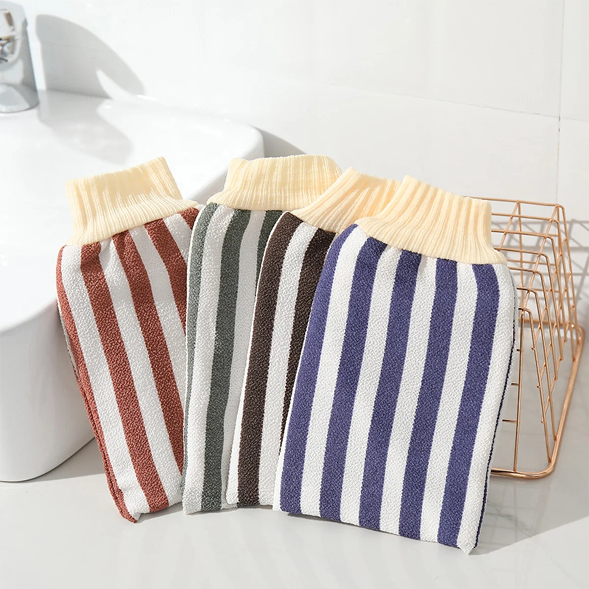 Eco-friendly Natural Viscose moroccan Bath Scrub Gloves Colorful Striped bath gloves exfoliating
Eco-friendly Natural Viscose moroccan Bath Scrub Gloves Colorful Striped bath gloves exfoliating