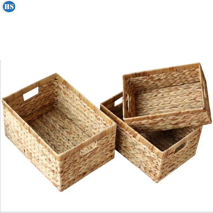 Factory Dropshipping Natural Water Hyacinth Storage Basket Clothing Storage Basket with Handle open Storage box 3PCS Set
Factory Dropshipping Natural Water Hyacinth Storage Basket Clothing Storage Basket with Handle open Storage box 3PCS Set