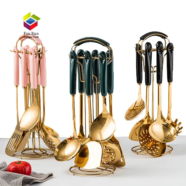 European style light luxury kitchen utensils shovel spoon set with shelf to save space Cooking tools, As is
European style light luxury kitchen utensils shovel spoon set with shelf to save space Cooking tools, As is