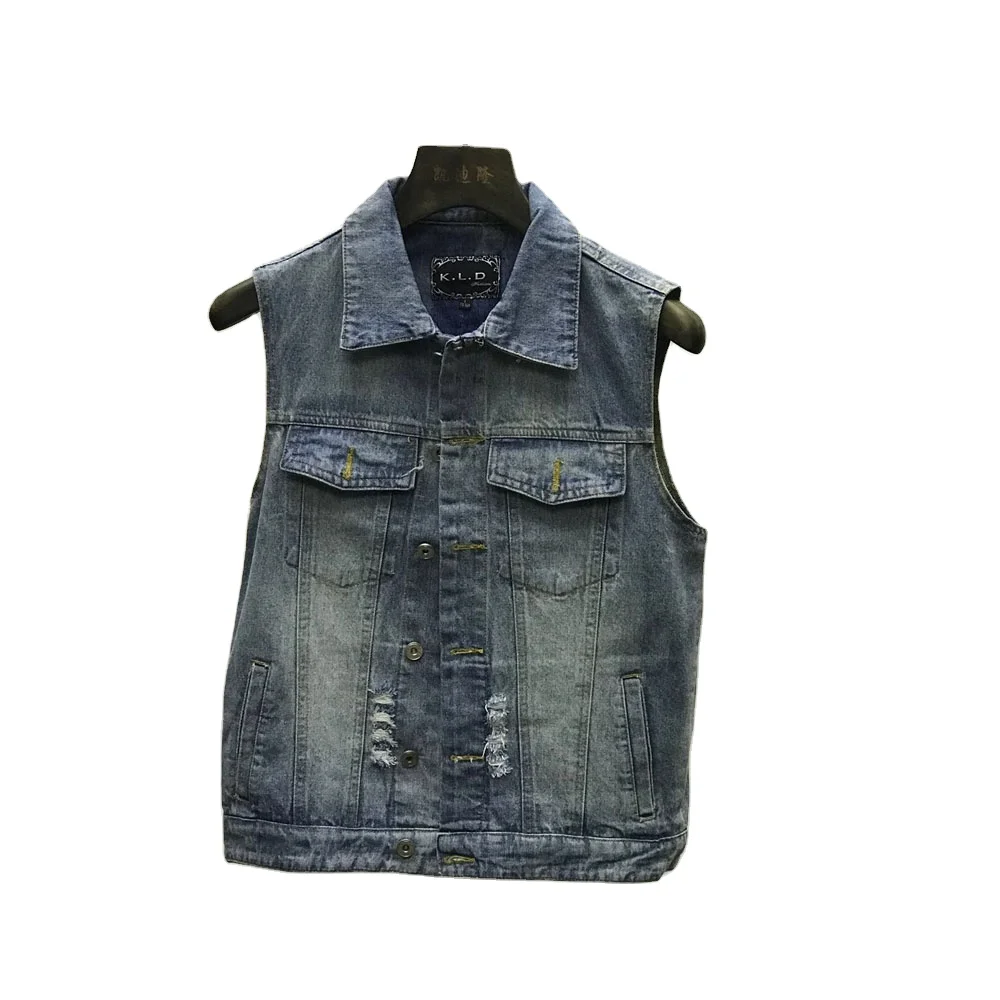 Wholesale Custom Designer Fashion style sleeveless slim fit jean vest jacket for men denim vest
Wholesale Custom Designer Fashion style sleeveless slim fit jean vest jacket for men denim vest