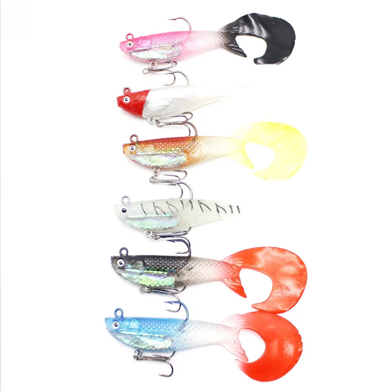 9.5cm 14g leurre de peche souple Reflective Paper Luminous 3d Eyes Big Curl Tail Lead Head Saltwater Soft Fishing Bait, 6 colors
9.5cm 14g leurre de peche souple Reflective Paper Luminous 3d Eyes Big Curl Tail Lead Head Saltwater Soft Fishing Bait, 6 colors