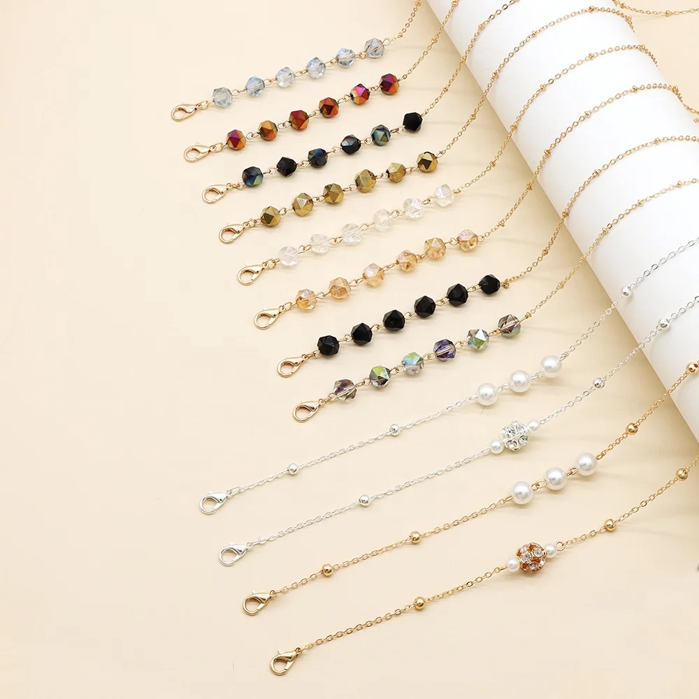 Fashion Bling Beaded Crystal Maskchain Eyeglass Holder Stone Eye Glasses Cord Sunglasses Holder Chain
Fashion Bling Beaded Crystal Maskchain Eyeglass Holder Stone Eye Glasses Cord Sunglasses Holder Chain
