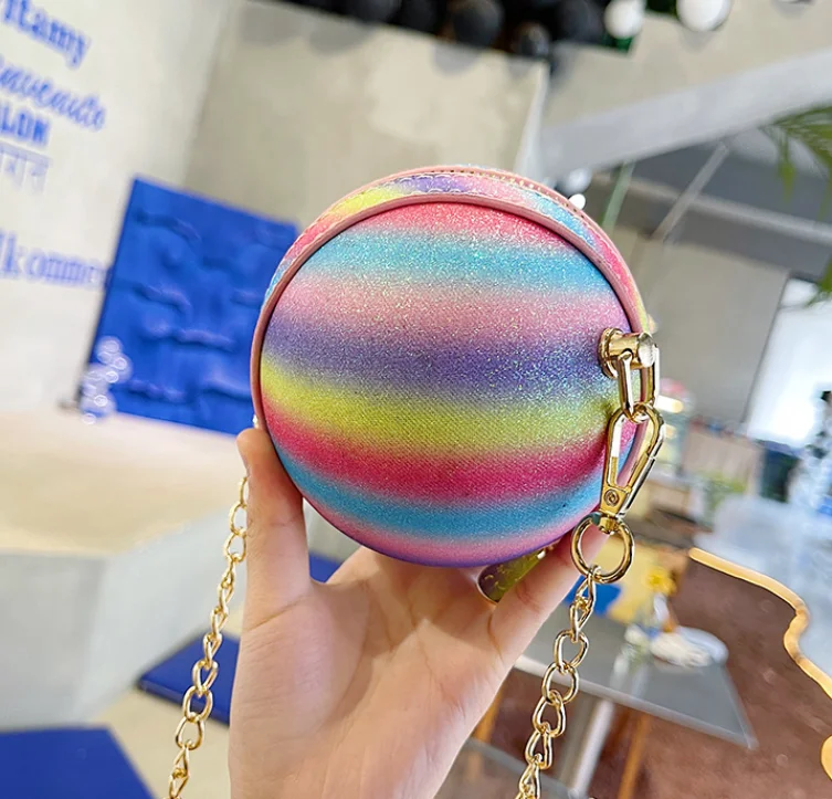2022 new style Cute Ball shape little girl fashion messenger bag coin bags colorful rainbow crossbody bags, Multi
2022 new style Cute Ball shape little girl fashion messenger bag coin bags colorful rainbow crossbody bags, Multi