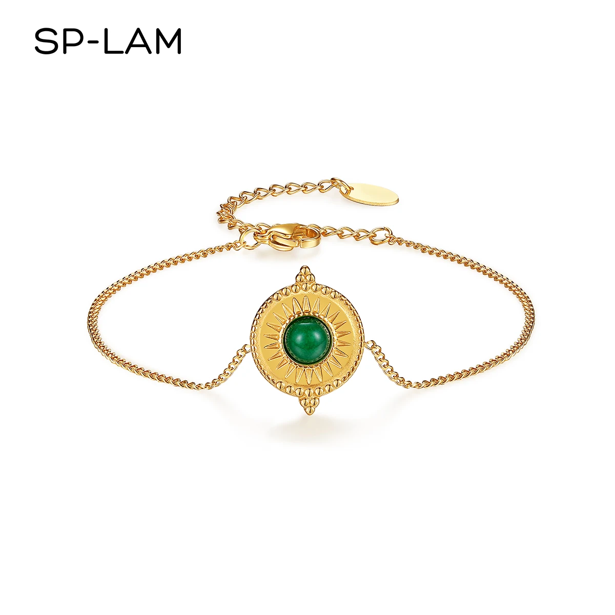 SP-LAM Jewelry Charm Woman Stainless Steel Green Stone Adjustable Designer Crystal Bracelet
SP-LAM Jewelry Charm Woman Stainless Steel Green Stone Adjustable Designer Crystal Bracelet