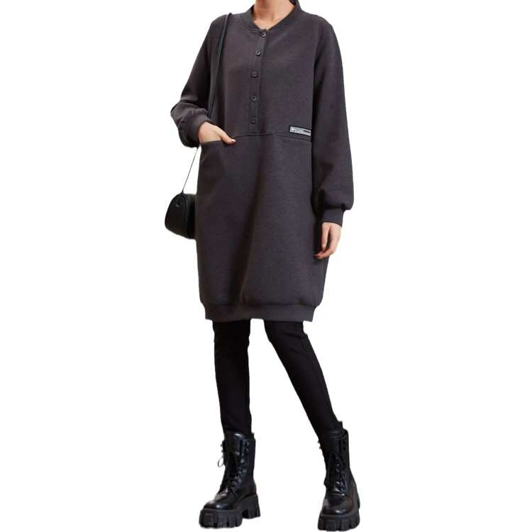 Autumn Space Cotton Casual Long Sleeves Crew Neck Sweatshirt High Quality Wholesale Breathable Plus Size Women's Dresses, Black/grey
Autumn Space Cotton Casual Long Sleeves Crew Neck Sweatshirt High Quality Wholesale Breathable Plus Size Women's Dresses, Black/grey