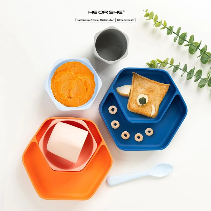 HEORSHE new arrival wholesale price non slip unbreakable easy cleaning silicone baby suction plate silicone divided plate
HEORSHE new arrival wholesale price non slip unbreakable easy cleaning silicone baby suction plate silicone divided plate