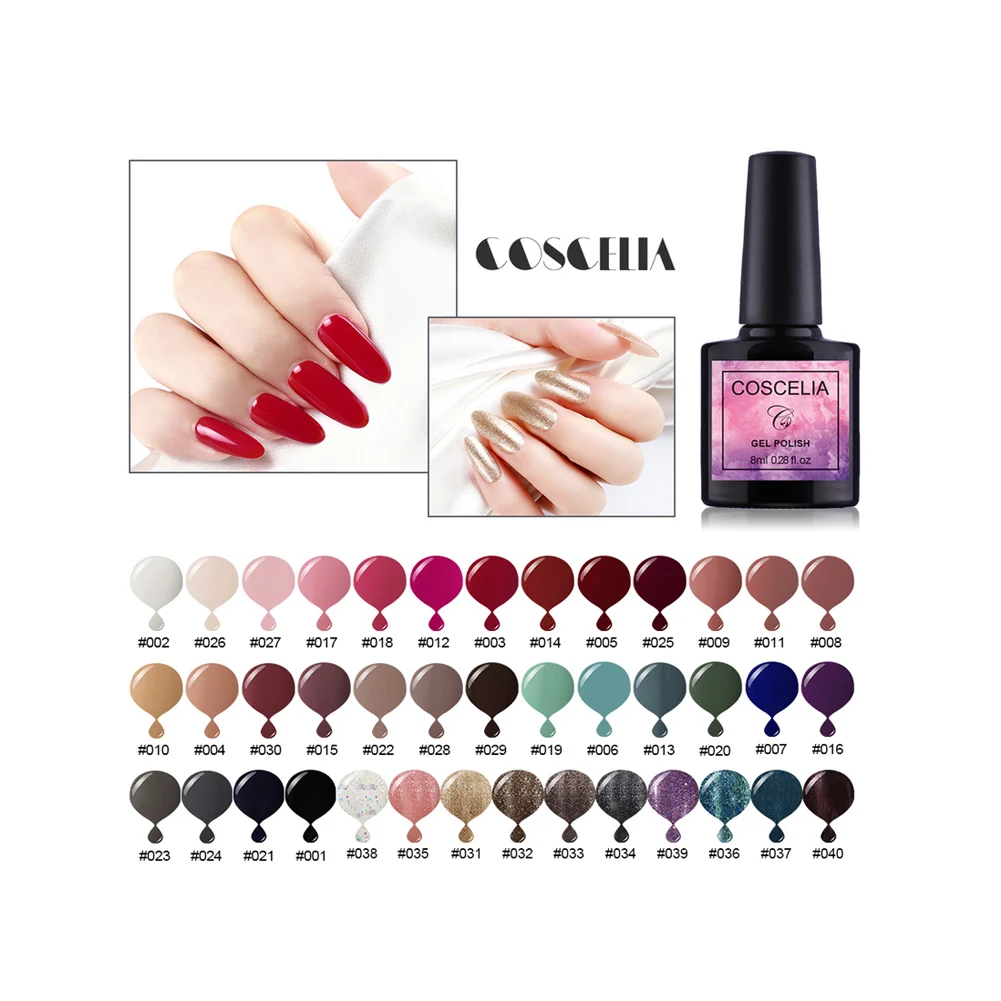 COSCELIA US Free Shipping Wholesale Gel Nail Polish Set for Nail Art Manicure Tool Kit Private Label, 40 colors
COSCELIA US Free Shipping Wholesale Gel Nail Polish Set for Nail Art Manicure Tool Kit Private Label, 40 colors
